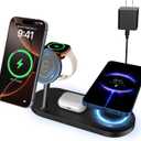 Dual Phone Wireless Charger, 30W Magnetic 4 in 1 Charging Station for Apple Devices, Charging Stand for iPhone 17/16/15/14/13/12 Series, Support for Apple Watch11/10 for AirPods4