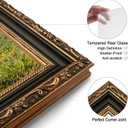 8x10 Picture Frame, Ornate Embossing Frame with Paper Mat and Real Glass, Fit for 8x10 without Mat or 5x7 with Mat, Tabletop or Wall Mounting Display, BlackBlack and Antique Gold, 2 Pack