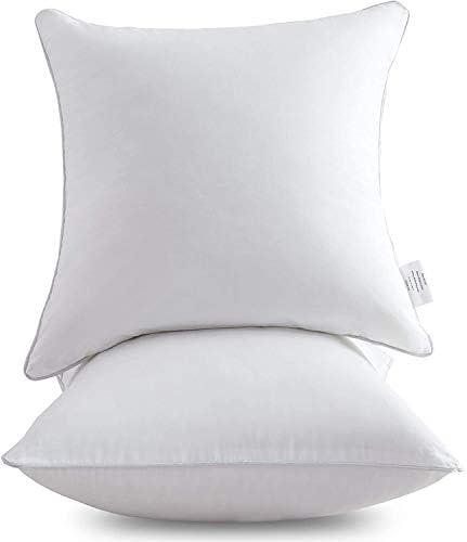 Leeden 20 x 20 Pillow Inserts (Set of 2) - Throw Pillow Inserts with 100% Cotton Cover - 20 Inch Square Decorative Pillows for Sofa, Couch, Bed and Home Decor