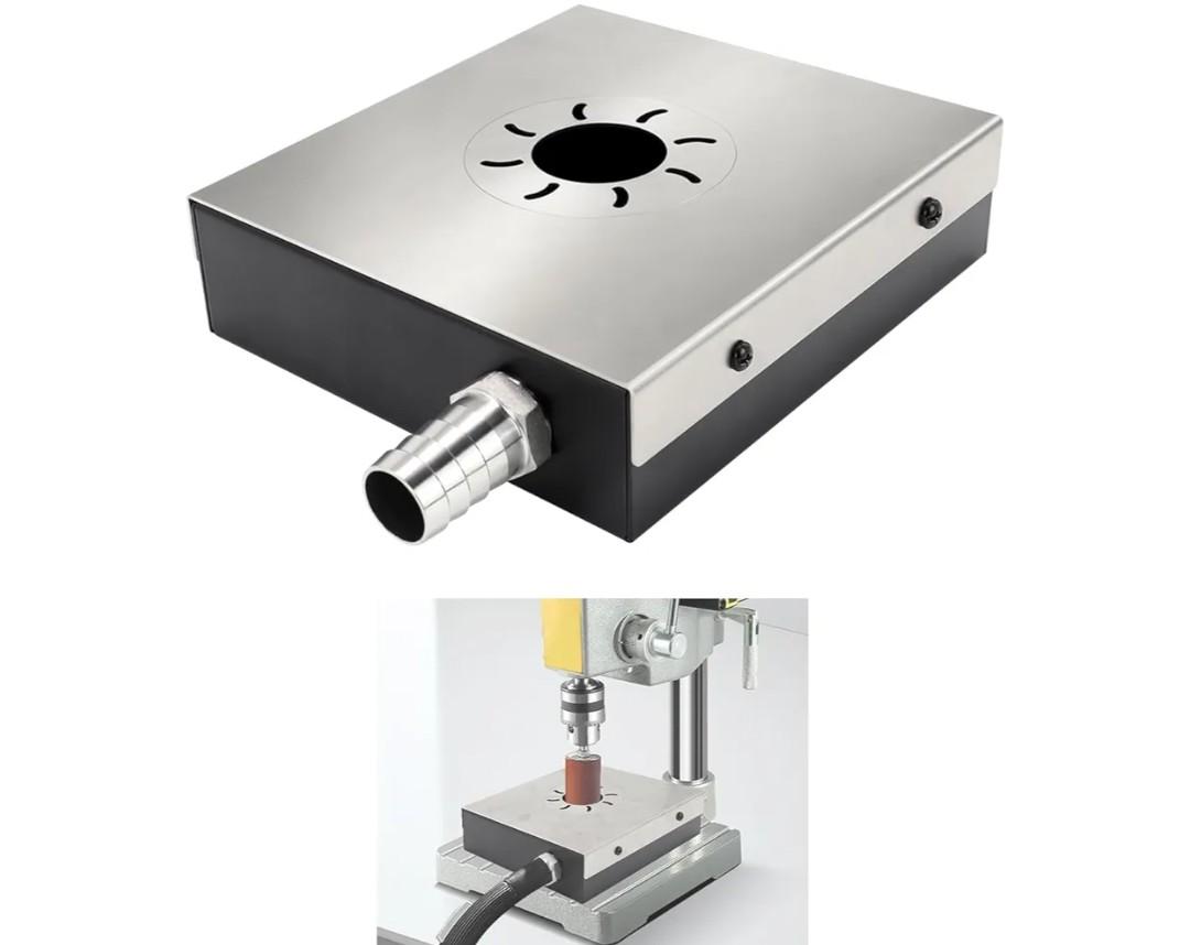 scottchen PRO Benchtop Drill Press Square Dust Extraction Unit 7-1/2’’x 6-1/2’’ Metal, Drill Press Dust Collector for Woodworking