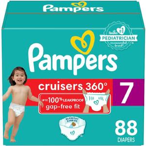 Pampers Diapers - Cruisers 360 - Size 7, 88 Count, Babyproof up to 100% Leakproof Pull-On Diaper