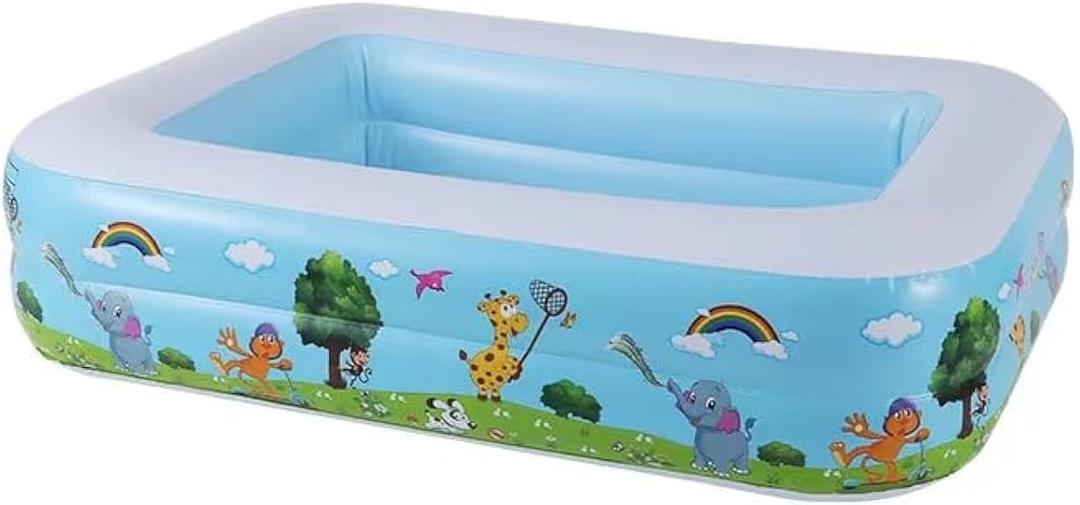 Inflatable Rectangle Swimming Pool for Kids and Adults 120cmx90cm, Above Ground Rectangular Family Swimming Pools for Backyard Outdoor Summer Party