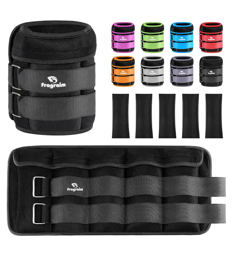 Fragraim Adjustable Ankle Weights 10 LBS Pair with Removable Weight for Jogging, Gymnastics, Aerobics, Physical Therapy