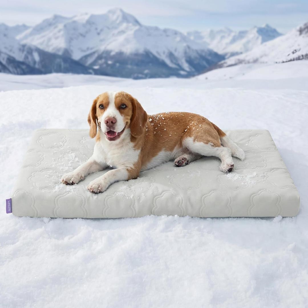 LE SURE Cooling Dog Beds Large Sized Dog, Q-Max>0.5 Cooling Mat with Removable Washable Cover, Breathable Orthopedic Egg Crate Foam Non-Slip Summer Pad for Active/Senior/Long-Haired Pets, 35x22 Inch