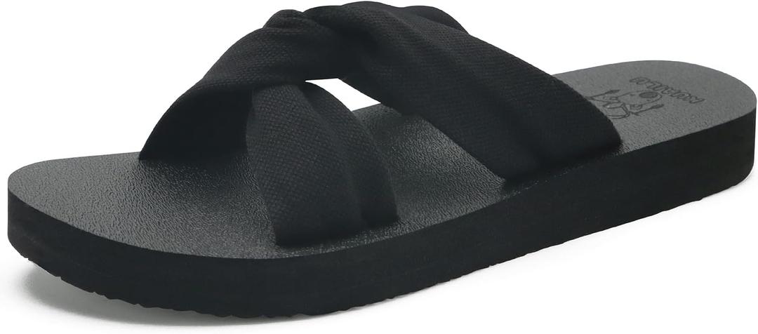 KuaiLu Womens Sandals Black Size 7
