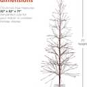 Alpine Corporation 71" Tall Flocked Artificial Brown Christmas Tree with 296 Warm White LED Lights, Indoor/Outdoor Holiday Decoration