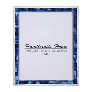 Handicrafts Home Picture Photo Frame Mosaic Art Inspired Vintage Wall Décor Frames - 8x10, Blue