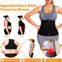 LMCOB Sauna Waist Trainer for Women Waist Trimmer Corset for Stomach Wrap Workout Belly Belt Band Zipper Sauna Suits (Black, XXXL)