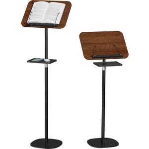 Snughome Floor Book Stand with Removable Tray, Wood Standing Book Stand for Reading, Height Adjustment 21"-51", Music Stand Cookbook Stand Textbook Stand Laptop Stand Book Holder for Display