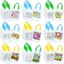 Kacctyen 45 Pcs Back to School Coloring Goodie Bags Reusable Back to School Art Party Favor Paint Bags for Kids Farmhouse Theme Barnyard Birthday Bags Color Your Own Bag Graffiti Goodie Bags, 9 Styles