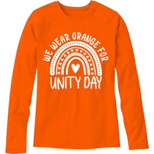 Unity Day Shirt Womens Anti Bullying Awareness T-Shirt Be Kind Shirts Inspirational Rainbow Tee Tops (Orange, XXL)