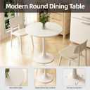 Round Dining Table 30" Circle Tulip Table for 4 People,White