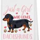 Pack of 6 kunlisa Dachshund Kitchen Towels,Black and Tan Dachshund Kitchen Towels and Dishcloths 16×24 Inch,Funny Sausage Dog Hand Dish Tea Towel for Kitchen Decor,Dachshund Mom Gifts(white3)