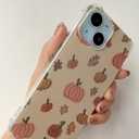 Watercolor Pumpkin Fall Leaves Case Compatible with iPhone 14, Cute Halloween Vibe Case for iPhone 14, Trendy Unique Design TPU Bumper Cover Case