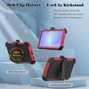 for Samsung Galaxy A36 5G Case, [Transparent & Holster Series] Belt Clip Full Body Shockproof Protective Cell Phone Cover with 2 Pack Tempered Glass Screen Protector (Red/Clear)