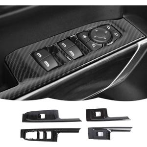 Carbon Fiber Window Lift Switch Panel Cover Trim Decoration Interior Accessories for Chevrolet Silverado 2019-2021,for GMC Sierra 2019-2022