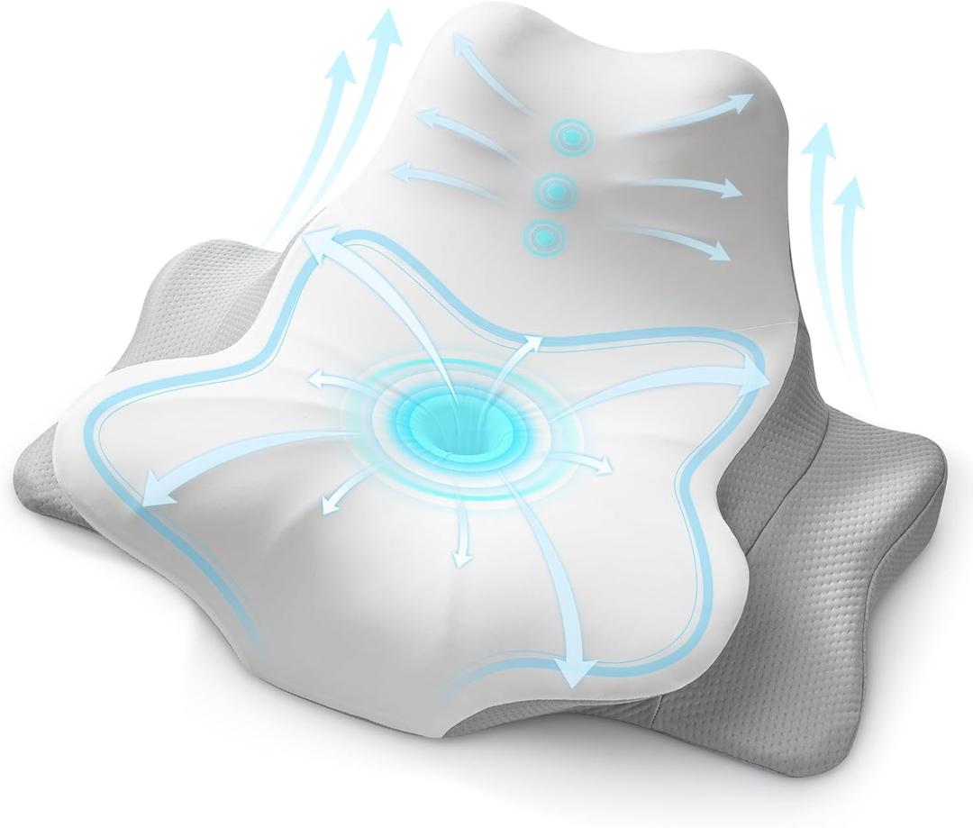 Reading Pillow for Bed,Contour Memory Foam Pillow for Sleeping, Leaning and Lying, Cervical Pillow for Neck Pain Relief, Ergonomic Neck Support Pillow for Side, Back and Stomach Sleeper