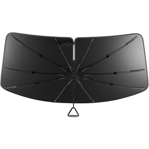 Windshield Sun Shade Umbrella for Tesla Model 3 for 2018-2025, Model Y 2018-2025. Foldable Umbrella Sunshade with Silver Heat Shield to Keep Cool UDS