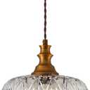 Battery Operated Pendant Light With CR2025 Remote,Rechargeable Ceiling Light Fixture With 9 Colors Dimmable Bulb,No Wiring Install Battery Powered Pendant Light For Home Decor Indoor Kitchen Island (Gold)