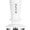 IKAPE 58.5mm Espresso Tamper, Premium Barista Coffee Tamper with Calibrated Spring Loaded, 100% Stainless Steel Base Tamper (White)