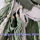 Green Macrame Wall Hanging Decor 29.5" x 49.3, Chic Boho Leaf Feather Tassel Garland Tapestries for Bedroom Living Room Nursery Decor