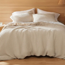 Bedsure GentleSoft Rayon Derived from Bamboo and Cotton Duvet Cover Set - Queen - Taupe Queen Size