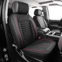 JOJOBAY Chevy Silverado Seat Covers,GMC Sierra Seat Covers,Custom Fit 2007-2025 1500 2500HD 3500HD Crew Double Extended Regular Cab,LT LZT RST Trail Boss(Front Pair, Black Red)
