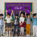2026 Graduation Party Plastic Backdrop - 65" x 32.7" Congrats Grad Banner in Purple, Large Class of 2026 Decorations, Photography & Grad Party Supplies