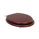 Renovators Supply Manufacturing Light Mahogany Wooden Toilet Seat Elongated Toilet Seat With Brass PVD Hinges And Non Slip Bumper