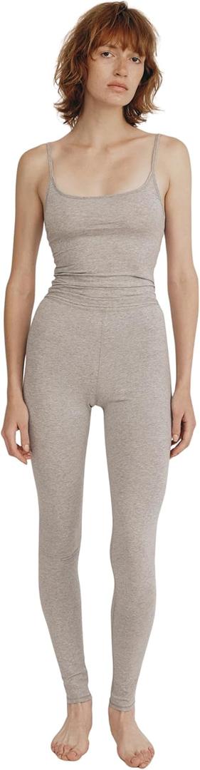 Organic Basics Womens Core Organic Cotton Cropped Singlet Camisole Top (Large, Grey Mlange)