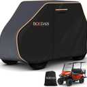 Heavy Duty Golf Cart Cover 2/4/2+2/4+2 Passengers for Most Brand Yamaha Honda Club Car EZGO Golf Carts, Waterproof Golf Cart Covers with Rainproof Zipper Doors Sunproof Dustproof (3 Sizes) (Grey)