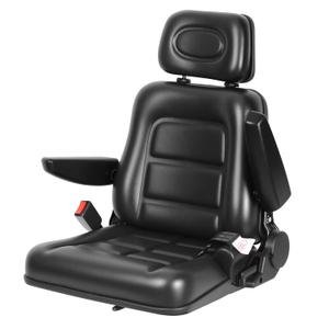 Thickened Universal Forklift Seat with Safety Belt, Adjustable Backrest & Armrest & Headrest for Tractor Excavator, Skid-Steer, Backhoe, Telehandler