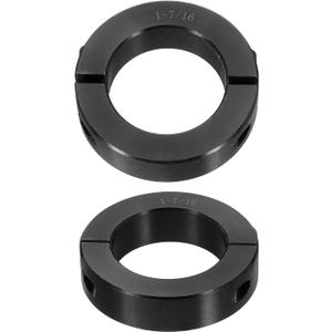 uxcell 2pcs Double Split Shaft Collar for 1-7/16" Shaft, Two-Piece Clamping Collar, 2-1/4" OD, 9/16" Width, Black Oxide Steel Lock Collar Clamp, Set Screw Style