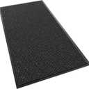 Front Door Mat, 72" x 36" Heavy Duty Indoor Outdoor Doormat, Non-Slip Welcome Mats for Entryway, Rubber Backing Low Profile Commercial Door Mats, Black Stripe