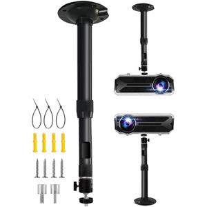 2-Be-Best Projector Mount 360 Rotatable Projector Ceiling Mount Length 12 to 18 in / 31 to 45cm Ceiling Projectors Mounts Adjustable Bracket for Mini Projectors Black Universal