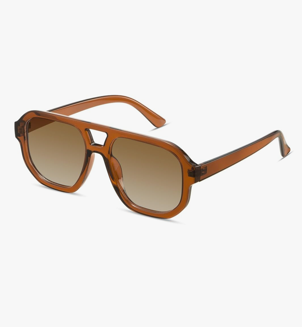 livho Trendy Polarized Square Aviator Sunglasses Women Men Square Eyewear Frame, Retro Sun Glasses for Women Men 2025 Shades