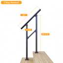 DIYHD 10 Step Handrail, Black Iron Stair Railing, Outdoor Indoor, 1 Pack