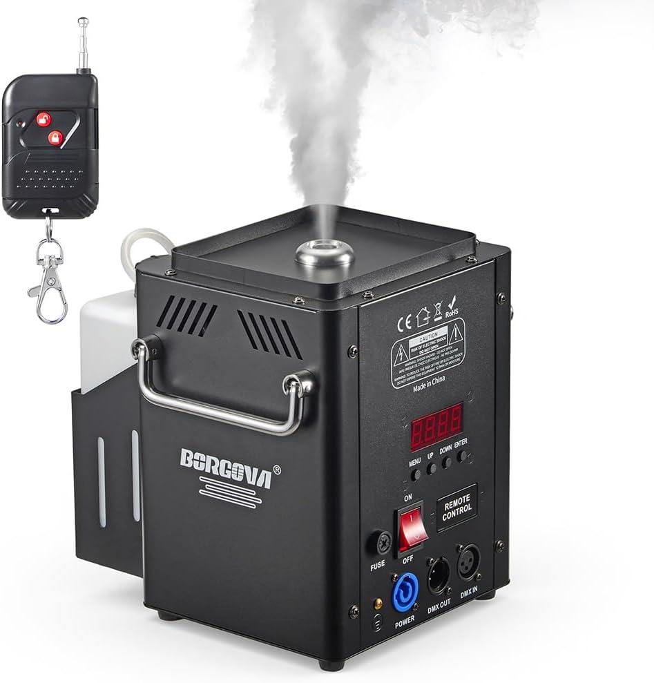 Vertical Fog Machine 1500W, DMX & Remote Control, 30ft Smoke Range, Timer - Stage DJ Halloween Party Effects (BF-06)