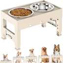 Elevated Dog Bowls with 2 Stainless Steel Bowls, 5-Height Adjustable Stand (3.1", 9" to 12"), for Improved Digestion & Neck Support, Easy Clean, Non-Slip Base Raised Feeder for Medium Large Dogs