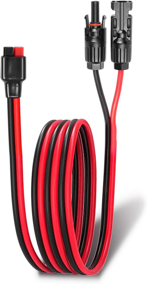 Ansoufien 10AWG Solar Panel to Anderson Connector Cable 6FT, Solar Extension Cable Compatible with Solar Connector and Anderson Connector for Yeti Portable Power Station, Solar Powered Battery