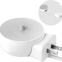 2-in-1 Wall Charger for Philips Sonicare Electric Toothbrush, 3-Port US Plug Charger Base for Philip 1100 3100 4100 4300 4500 5100 5300 6000 6100 6300 7000 Serie, IPX5, White