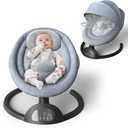 Baby Swings for Infants, Portable Baby Swing for Indoor and Outdoor, Bluetooth Baby Swing with Music Speaker, 5 Point Harness Belt, 5 Speeds and Timing