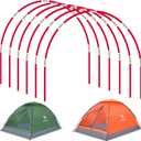 DIY Poles for Bike Tent, Tent Pole Replacement, Tent Bar Support Rod Awning Frame Kit for Hiking and Camping Tarp, Long Approximately 52ft, Diameter - 6.5mm, Plant Grow Tunnel,36 Packs (17 inches- 36 packs( red ))