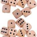 20Pcs Wooden D6 Dice Set, 20mm Round Corner, 6 Sided Gaming Dice for Adults Standard Game Dice