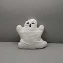 Ghost Halloween Pillows Cute Happy Halloween Ghost Shaped Throw Pillow Decorative Spooky Pillow 19.7 x 16.5 Inch Ghost Decor Stuffed Halloween Pillow for Couch Home Sofa Cushion (White)