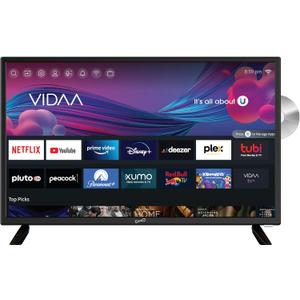 Supersonic SC-2426SDVD 24-inch LED Smart HDTV w/DVD Player, ATSC & NTSC System, 3X HDMI, 1080p, WiFi, USB, Multi Language OSD, AC/DC Compatible for Home, Kitchen, or RV Camper, DC Car Cord Included