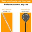 Pizza Oven Accessories Kit w/Pizza Oven Brush & Stone Scraper, 8 inch Pizza Turning Peel - Tools & Supplies Set - Compatible with Outdoor Ooni, Gozney, Ninja, Solo Ovens