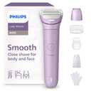Philips Lady Shaver Series 8000 - Cordless, Wet & Dry Electric Shaver, 3-Blade Shaving System, Flexible Shaving Head, LED Light, for Legs, Body & Bikini, 100 Mins. Runtime, Model BRL149/00 (Shaver + Trimmer, Combs, Glove)