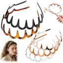 5Pcs U Shape Fashion Tooth Hair Comb Headband, High Cranium Head Bands for Women's Hair, Wavy Teeth Hairs Hoop, Vintage High Cranium Hairband for Women (5Pcs Mix, One Size) (1 Count (Pack of 5))