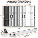 Hisencn Grill Parts for Char-Broil Performance 4 Burner, Fits 463342119, 463347017, 463335517, 463347418, Cast Iron Cooking Grates 18" x 25" & Heat Plates G470-0004-W1A